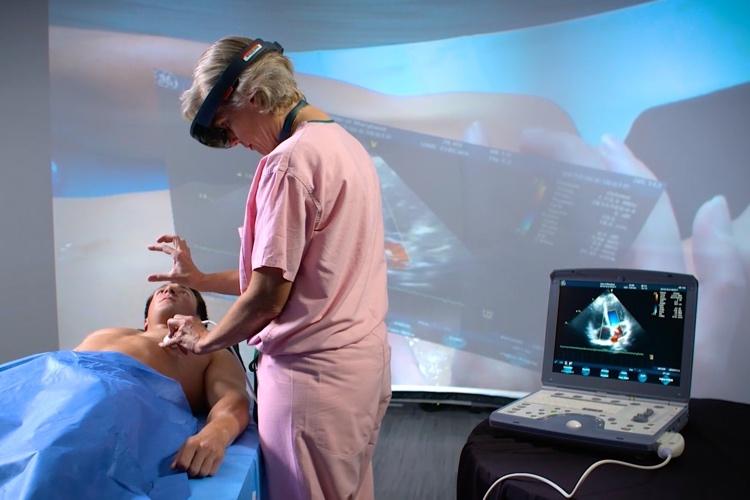 doctor using augmented reality to help a patient