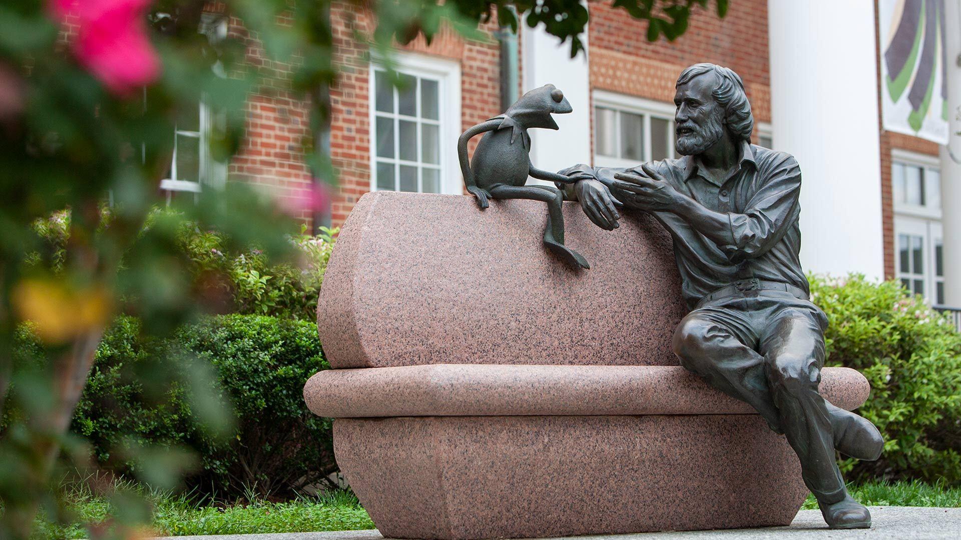 Jim Henson and Kermit the Frog Statue Outside the Stamp Student Union